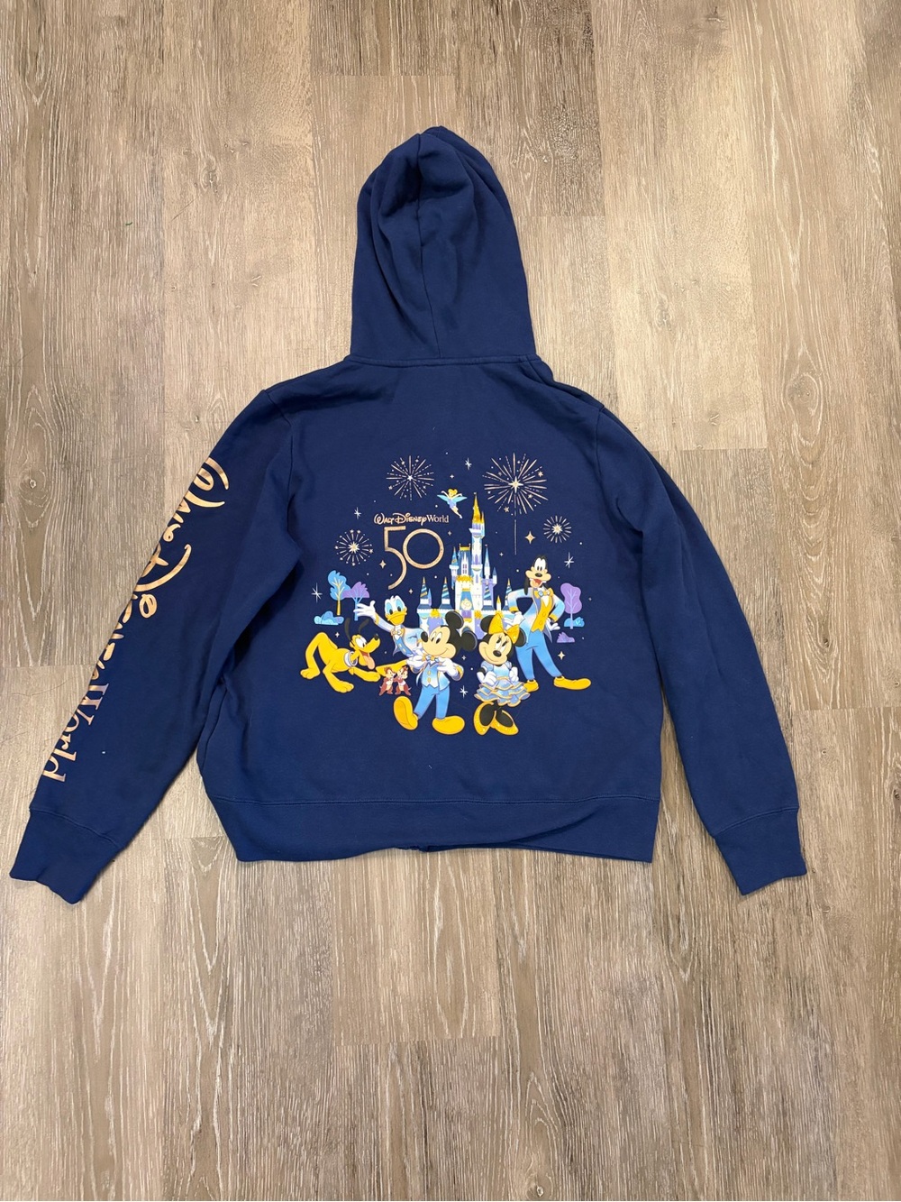 Walt Disney World Navy Blue 50th Anniversary Full Zip Jacket